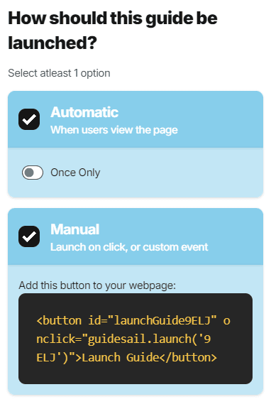 Guide Launch Settings